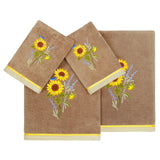 Authentic Hotel and Spa 100% Turkish Cotton Girasol 4PC Embellished Towel Set