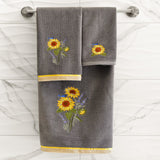 Authentic Hotel and Spa 100% Turkish Cotton Girasol 4PC Embellished Towel Set