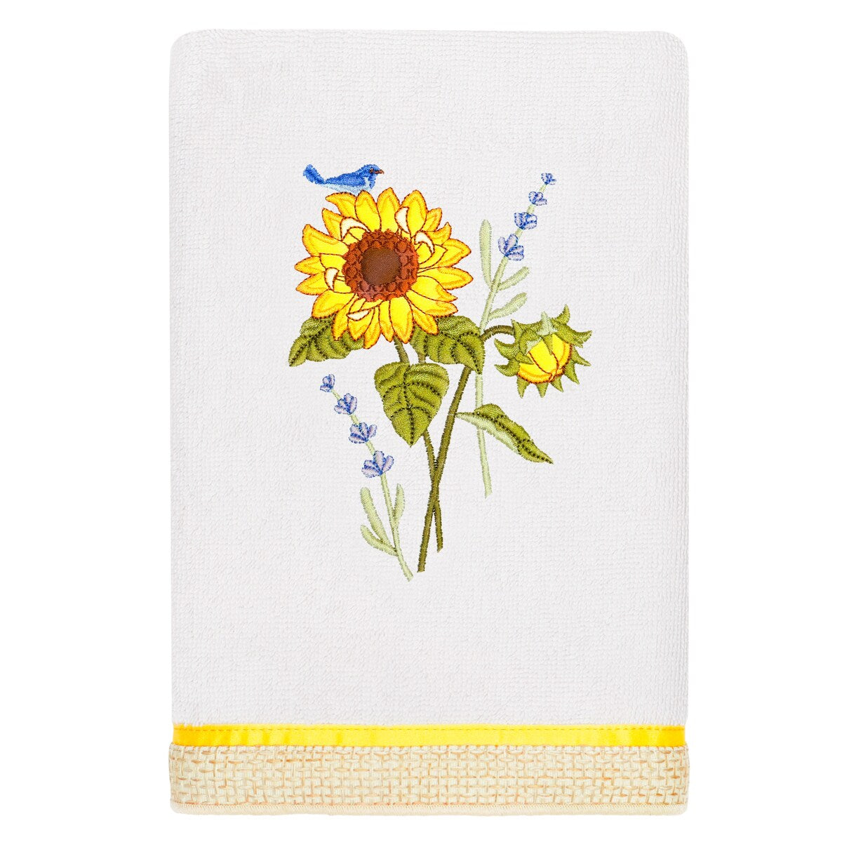 Authentic Hotel and Spa 100% Turkish Cotton Girasol 4PC Embellished Towel Set