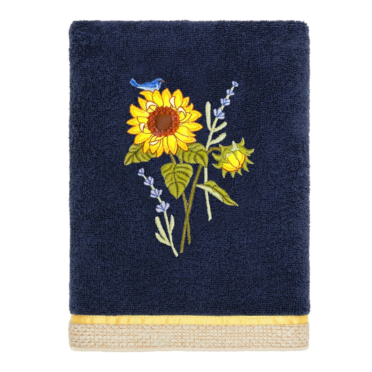 Authentic Hotel and Spa 100% Turkish Cotton Girasol 4PC Embellished Towel Set