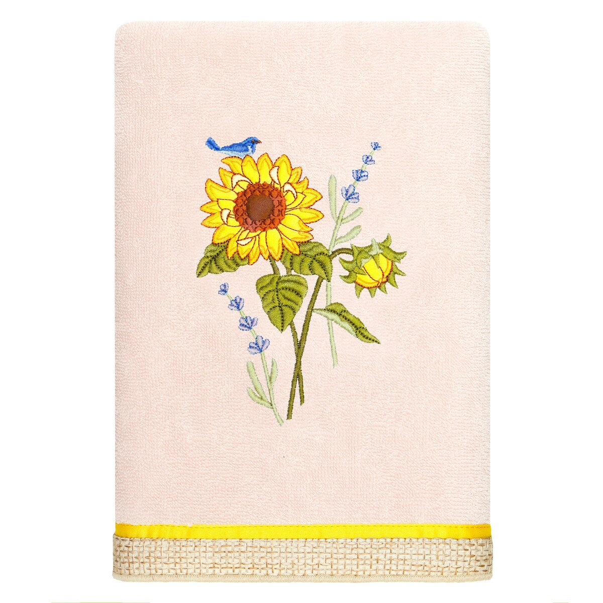 Authentic Hotel and Spa 100% Turkish Cotton Girasol 4PC Embellished Towel Set