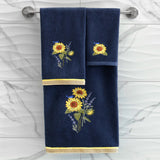 Authentic Hotel and Spa 100% Turkish Cotton Girasol 4PC Embellished Towel Set