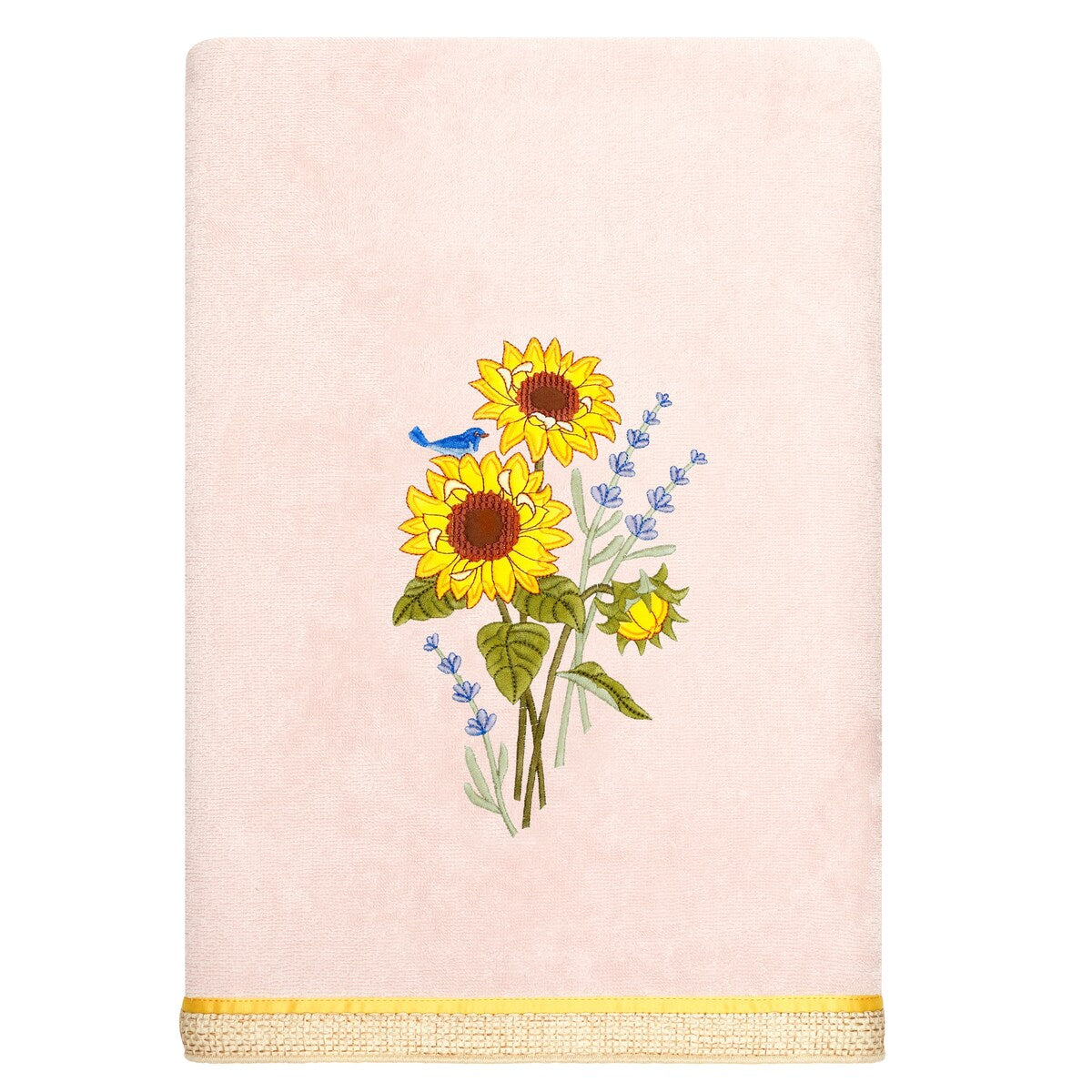 Authentic Hotel and Spa 100% Turkish Cotton Girasol 4PC Embellished Towel Set
