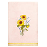 Authentic Hotel and Spa 100% Turkish Cotton Girasol 4PC Embellished Towel Set