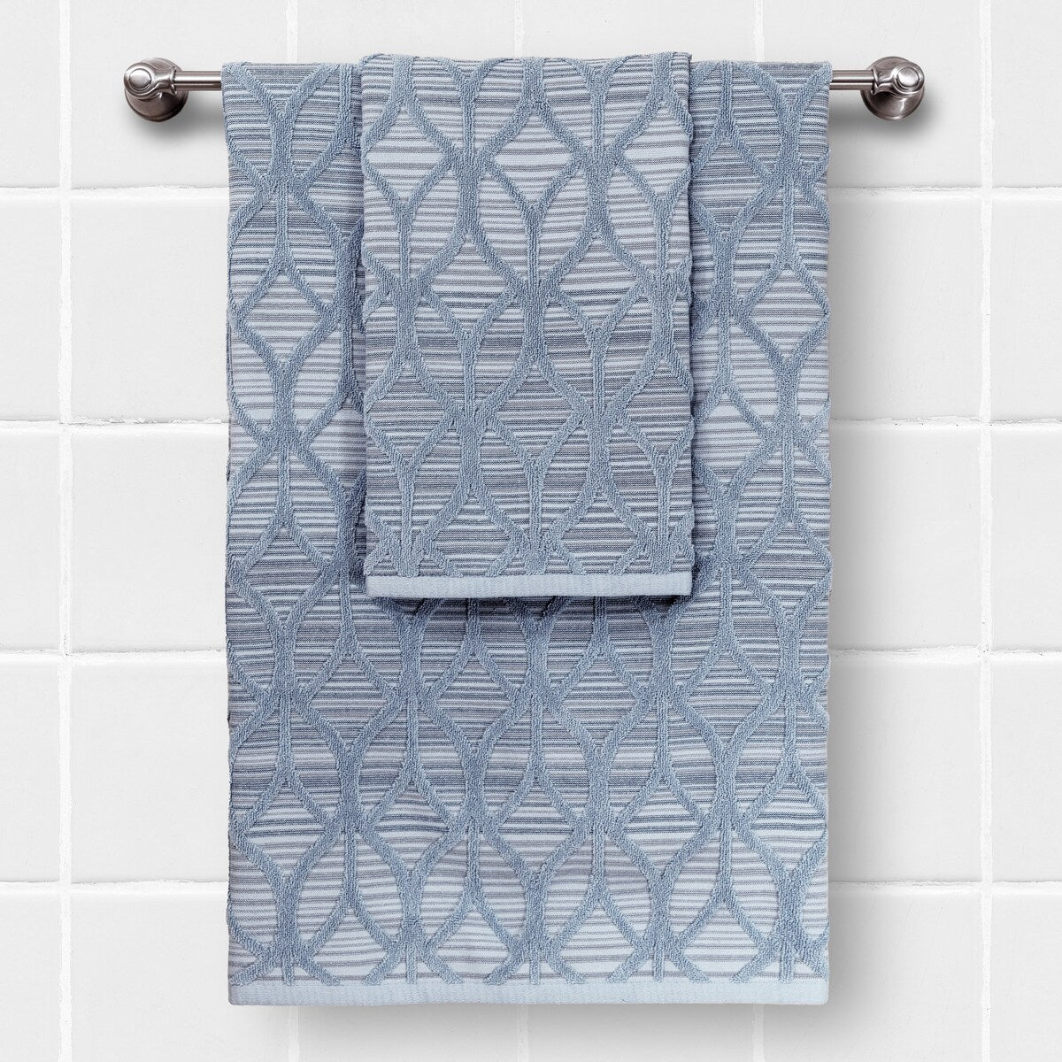 Authentic Hotel and Spa Alev Jacquard Bath & Hand Towel Set