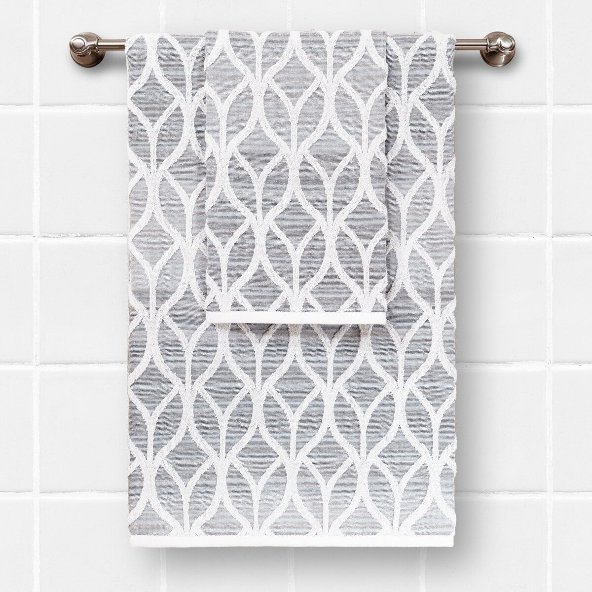 Authentic Hotel and Spa Alev Jacquard Bath & Hand Towel Set