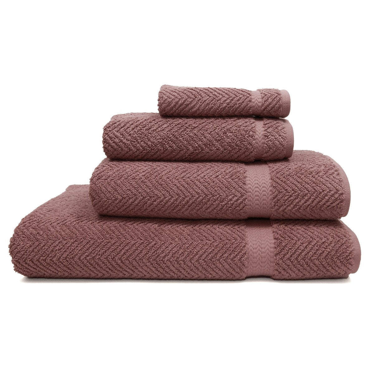 Authentic Hotel and Spa Herringbone Weave Turkish Cotton 4-piece Towel Set with Bath Sheet