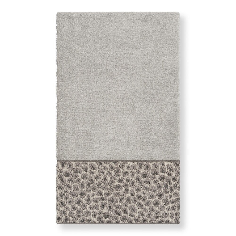 Authentic Hotel and Spa Turkish Cotton Cheetah Jacquard Trim Light Grey 3-piece Towel Set