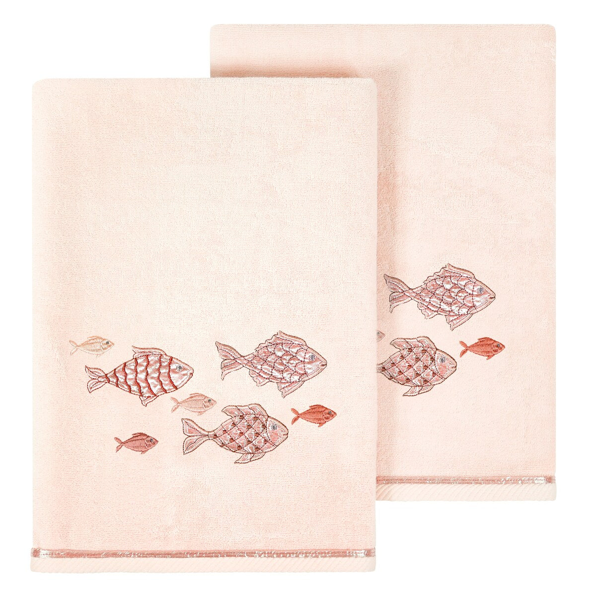 Authentic Hotel and Spa Turkish Cotton Figi 2PC Embellished Bath Towel Set