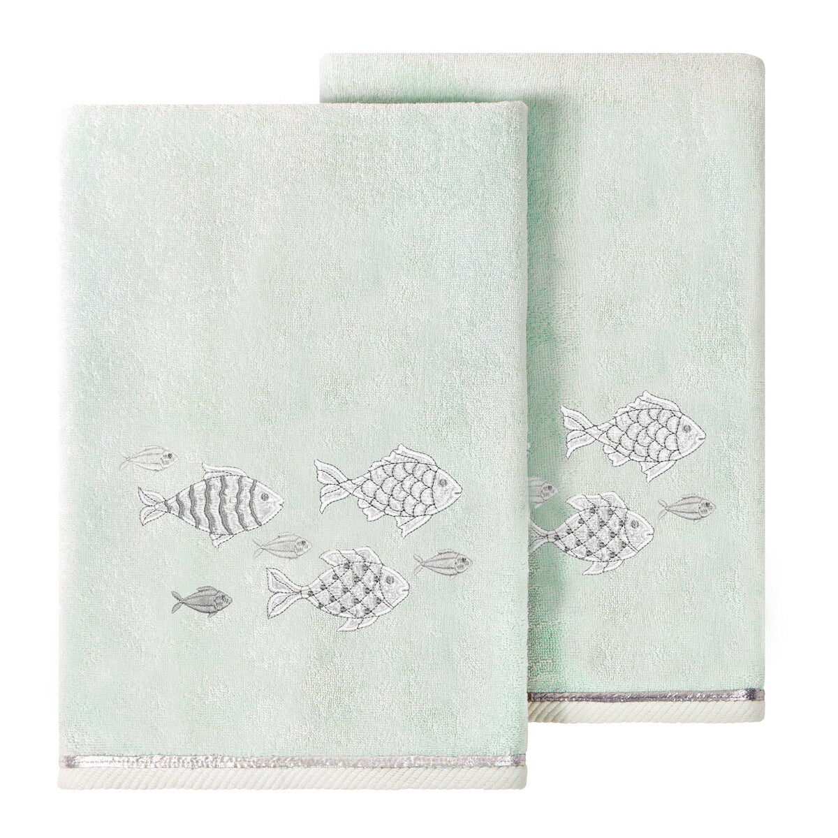 Authentic Hotel and Spa Turkish Cotton Figi 2PC Embellished Bath Towel Set