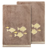Authentic Hotel and Spa Turkish Cotton Figi 2PC Embellished Bath Towel Set