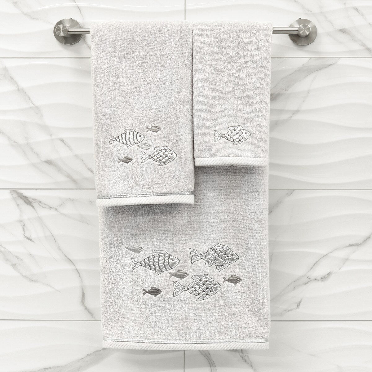 Authentic Hotel and Spa Turkish Cotton Figi 2PC Embellished Bath Towel Set