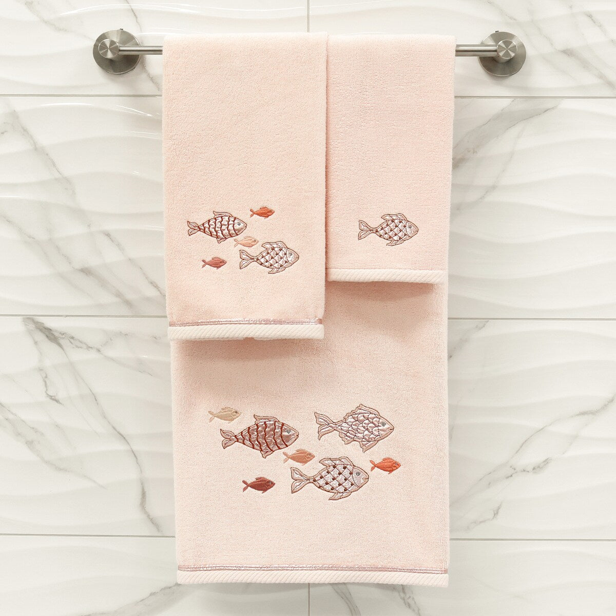 Authentic Hotel and Spa Turkish Cotton Figi 2PC Embellished Bath Towel Set