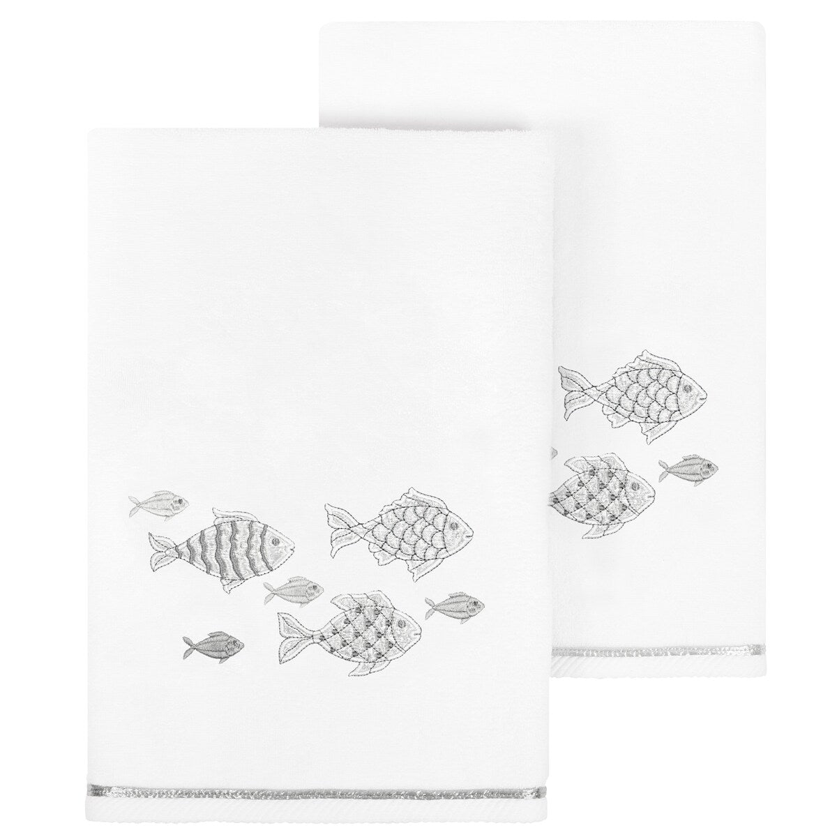 Authentic Hotel and Spa Turkish Cotton Figi 2PC Embellished Bath Towel Set