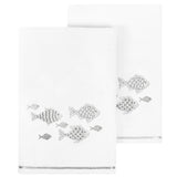 Authentic Hotel and Spa Turkish Cotton Figi 2PC Embellished Bath Towel Set