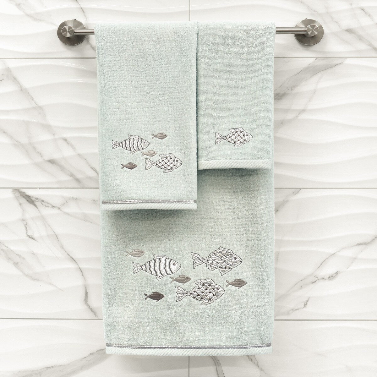 Authentic Hotel and Spa Turkish Cotton Figi 2PC Embellished Bath Towel Set