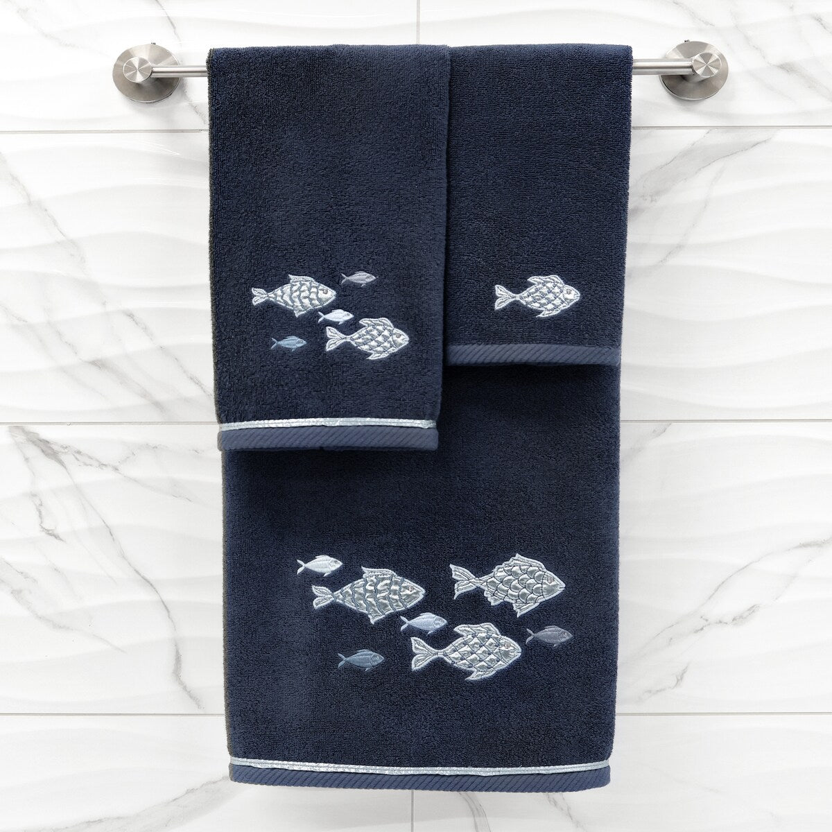 Authentic Hotel and Spa Turkish Cotton Figi 2PC Embellished Bath Towel Set