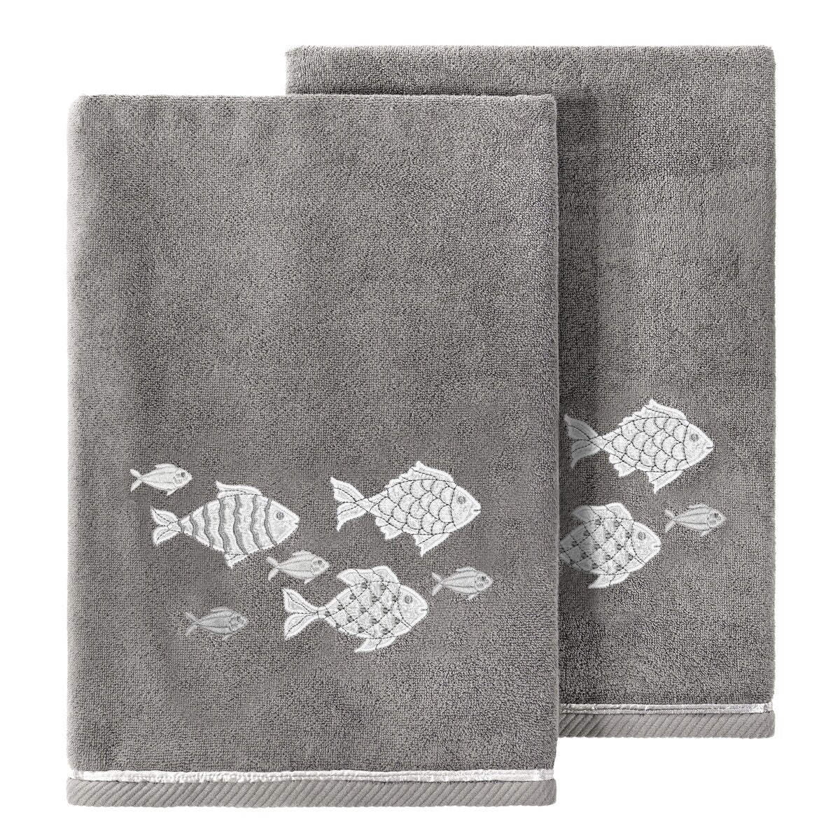 Authentic Hotel and Spa Turkish Cotton Figi 2PC Embellished Bath Towel Set