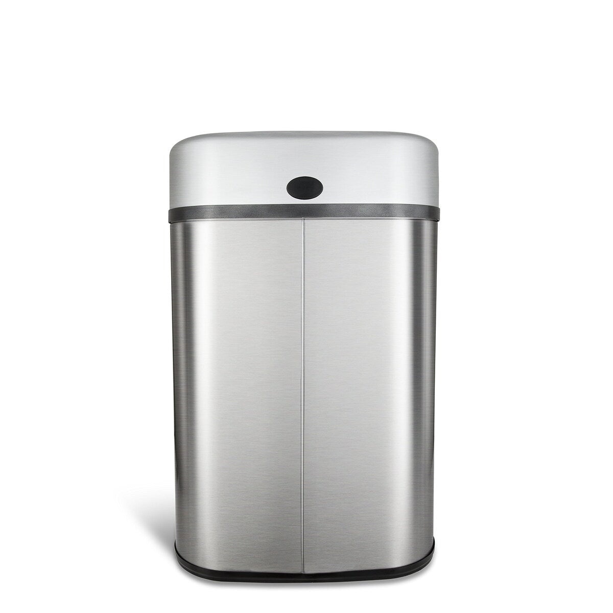 Automatic Touchless Infrared Motion Sensor Trash Can with Stainless Steel Base & Oval, Silver/Black Lid, 21 Gal
