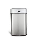 Automatic Touchless Infrared Motion Sensor Trash Can with Stainless Steel Base & Oval, Silver/Black Lid, 21 Gal