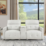 Autrey Fabric Power Double Reclining Loveseat with Center Console
