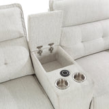 Autrey Fabric Power Double Reclining Loveseat with Center Console