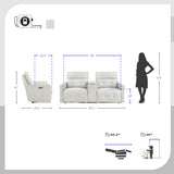 Autrey Fabric Power Double Reclining Loveseat with Center Console