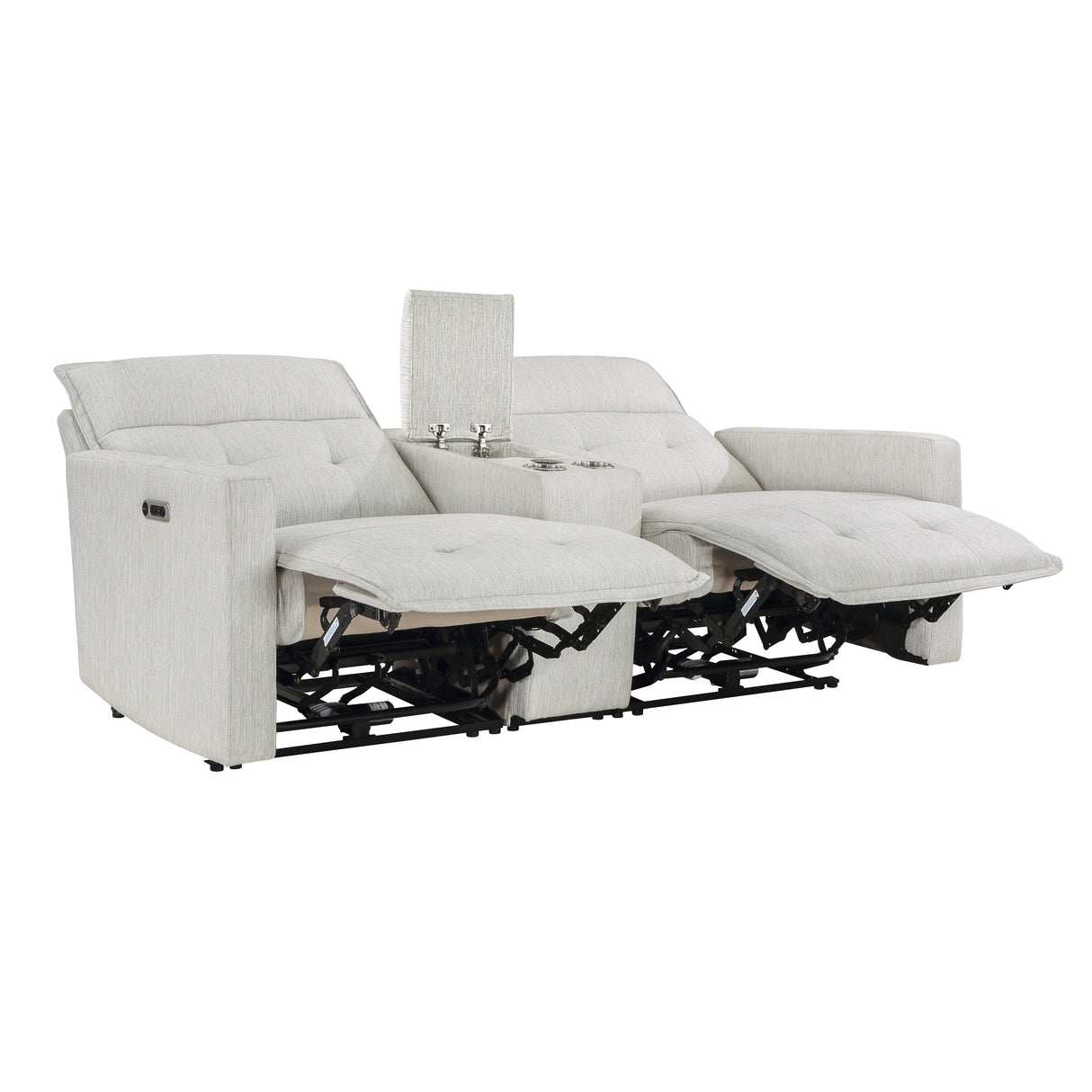 Autrey Fabric Power Double Reclining Loveseat with Center Console