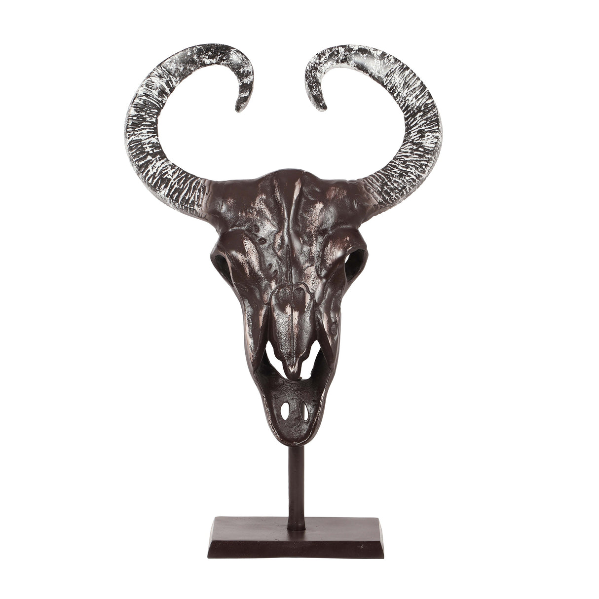 Autrey Indoor Aluminum Handcrafted Bull Skull Wall Decor with Stand by Christopher Knight Home