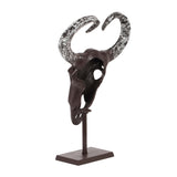 Autrey Indoor Aluminum Handcrafted Bull Skull Wall Decor with Stand by Christopher Knight Home