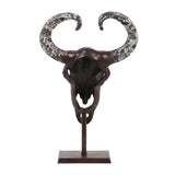 Autrey Indoor Aluminum Handcrafted Bull Skull Wall Decor with Stand by Christopher Knight Home