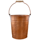 Autumn Alley Farmhouse Bathroom Trash Can Rustic Galvanized Trash Can Bucket with Wooden Handle for Rustic Bathroom 7 Liters