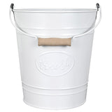 Autumn Alley Farmhouse Bathroom Trash Can Rustic Galvanized Trash Can Bucket with Wooden Handle for Rustic Bathroom 7 Liters