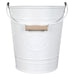 Autumn Alley Farmhouse Bathroom Trash Can Rustic Galvanized Trash Can Bucket with Wooden Handle for Rustic Bathroom 7 Liters