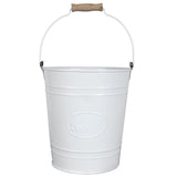 Autumn Alley Farmhouse Bathroom Trash Can Rustic Galvanized Trash Can Bucket with Wooden Handle for Rustic Bathroom 7 Liters