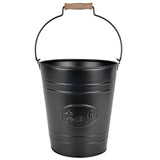 Autumn Alley Farmhouse Bathroom Trash Can Rustic Galvanized Trash Can Bucket with Wooden Handle for Rustic Bathroom 7 Liters