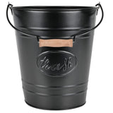 Autumn Alley Farmhouse Bathroom Trash Can Rustic Galvanized Trash Can Bucket with Wooden Handle for Rustic Bathroom 7 Liters