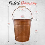 Autumn Alley Farmhouse Bathroom Trash Can Rustic Galvanized Trash Can Bucket with Wooden Handle for Rustic Bathroom 7 Liters