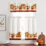 Autumn Pumpkin Grove Fall Kitchen Curtain Valance and Tier Set - 60x36