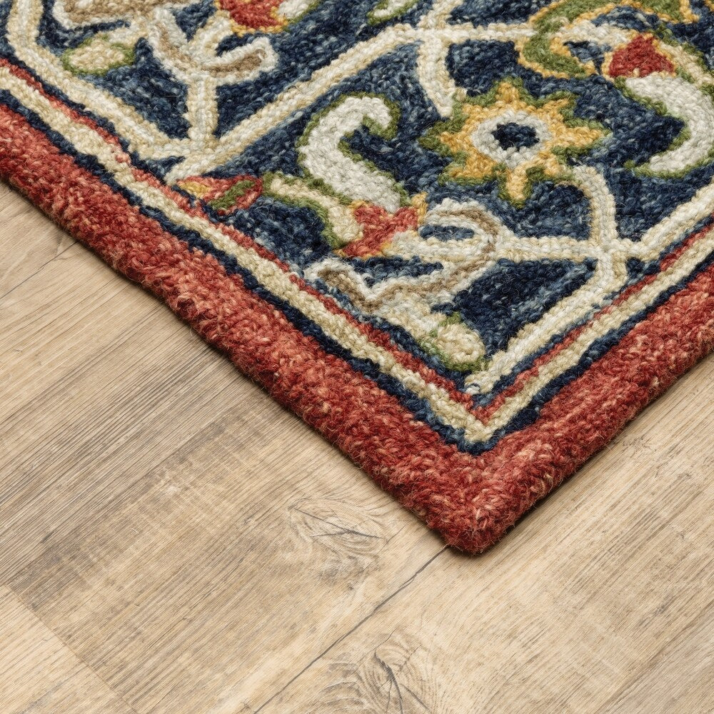 Style Haven Ava Hand-tufted Wool Loop-pile Traditional Bordered Area Rug