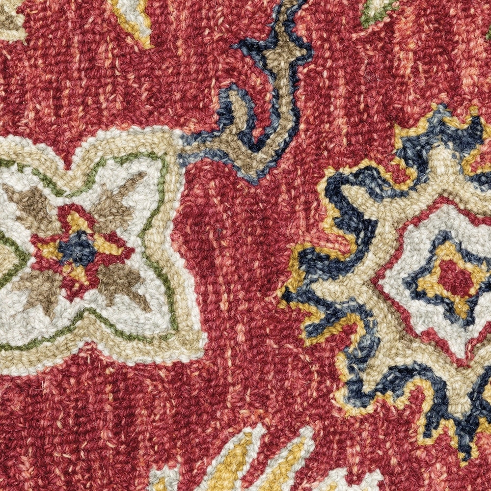 Style Haven Ava Hand-tufted Wool Loop-pile Traditional Bordered Area Rug