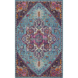 Avalon Rugs Medallion Bohemian Gypsy Collection Area Rug 8'x10' Aqua