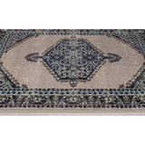 Avalon Rugs Creamy Vintage Bohemian Gypsy Collection Area Rug Runner 2'x7' Bone / Blue