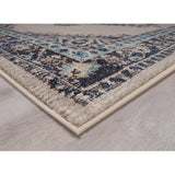 Avalon Rugs Creamy Vintage Bohemian Gypsy Collection Area Rug Runner 2'x7' Bone / Blue