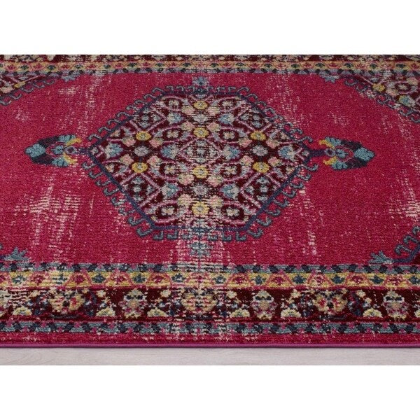Avalon Rugs Vibrant Vintage Bohemian Gypsy Collection Area Rug 8'x10' Cherry / Red