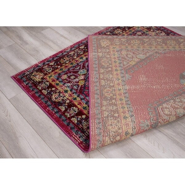 Avalon Rugs Vibrant Vintage Bohemian Gypsy Collection Area Rug 8'x10' Cherry / Red