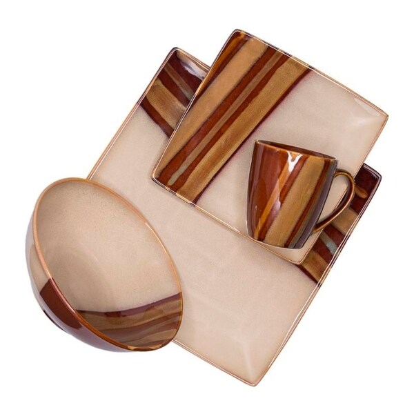 Sango Avanti Brown 16 Piece Dinnerware Set, Service for 4