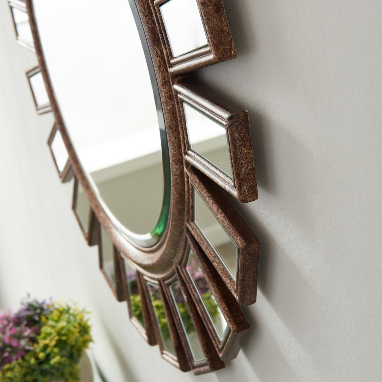 Avellino 30" Circle Bathroom/Vanity Antique Brass framed Wall Mirror