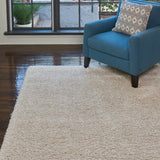 Gertmenian Campo Delux Modern Solid Plush Ivory Shag Area Rug