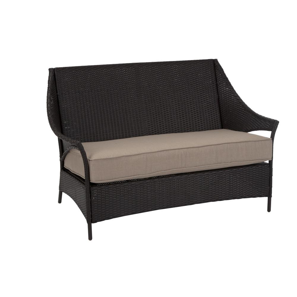 Avenue Greene Dark Brown Outdoor Loveseat and Coffee Table